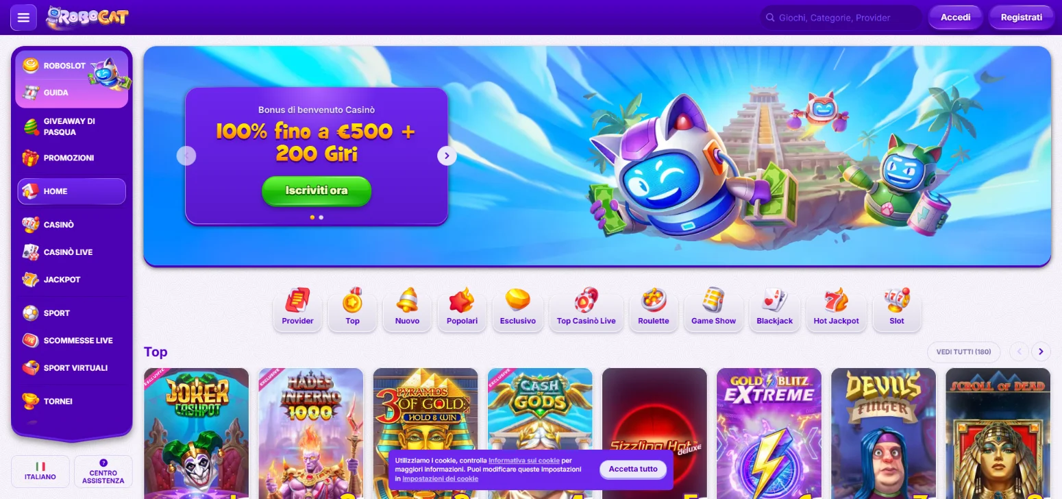 Robocat casino non AAMS