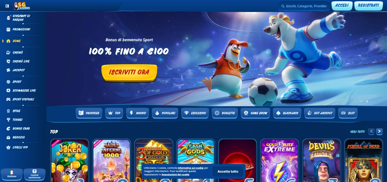 SGcasino casino non AAMS